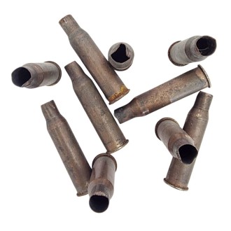 Łuski 7,62x54R, stalowe, miedziowane - 100 sztuk, II sort