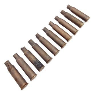 Łuski 7,62x54R, stalowe, miedziowane - 100 sztuk, II sort